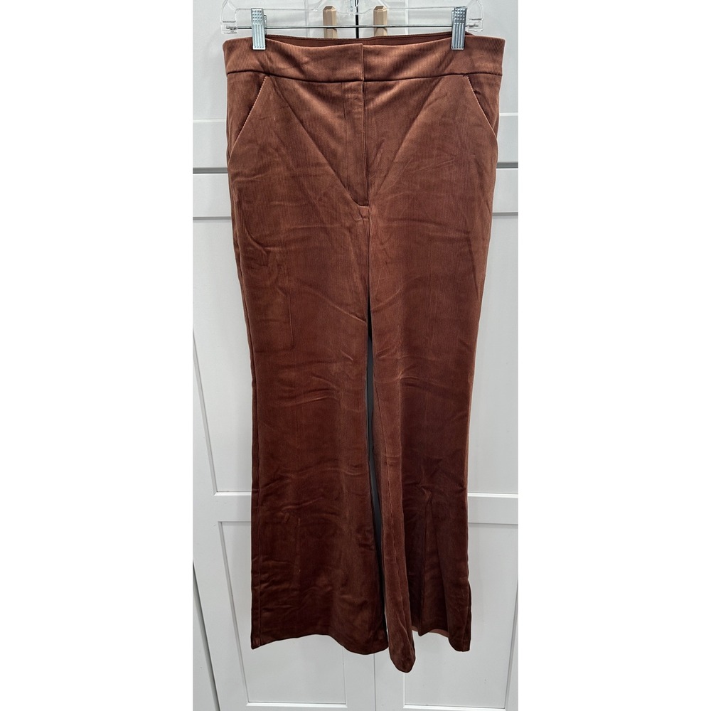 Express Editor High Rise Flare‎ Trouser Brown Corduroy Pants 10R
